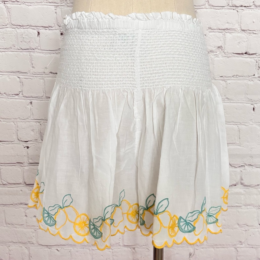 JOIE Smocked Lemon Embroidered Lounge Beach Shorts--NWT--M - Picture 8 of 12